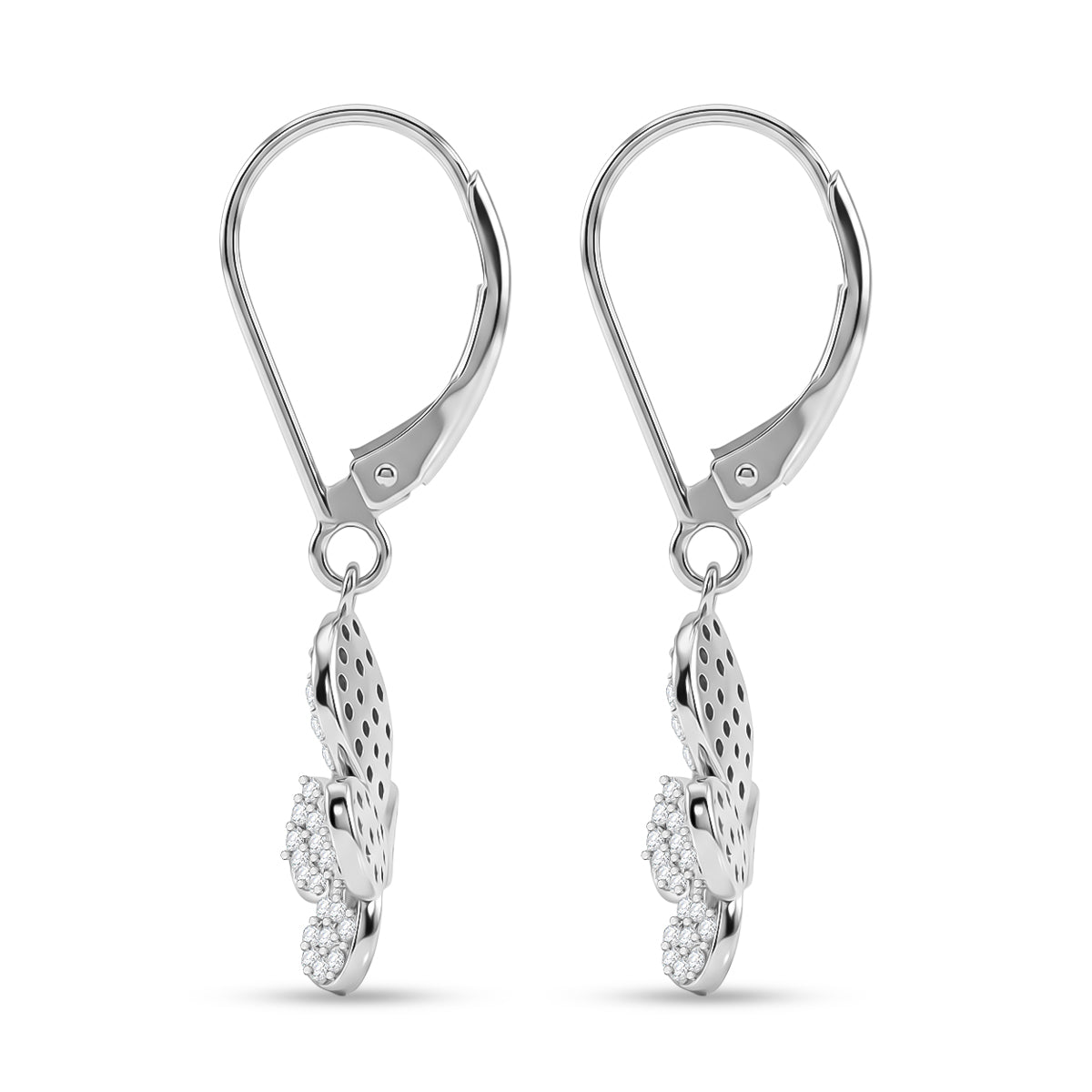D'Joy Weißer Diamant Ohrringe 925 Silber Rhodiniert ca. 0.50 ct