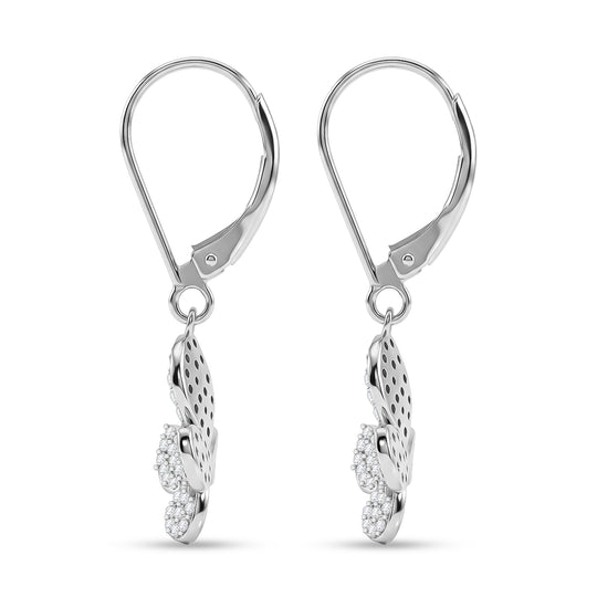 D'Joy Weißer Diamant Ohrringe 925 Silber Rhodiniert ca. 0.50 ct