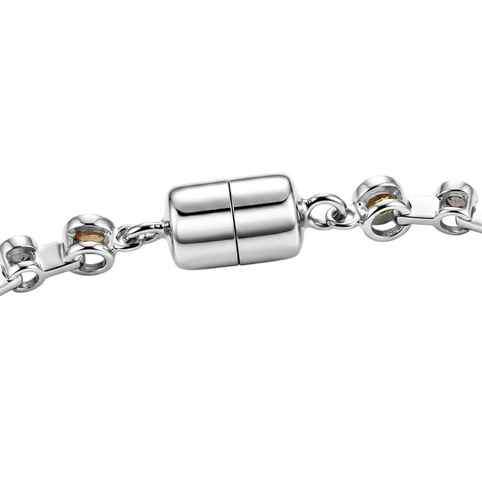 D'Joy Mehrfarbig Saphir Armband ca. 19 cm 925 Silber Rhodiniert und 750 Gelbgold Vermeil ca. 3,27 ct.