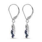 D'Joy Blauer Diamant Ohrringe 925 Silber Rhodiniert ca. 0.50 ct