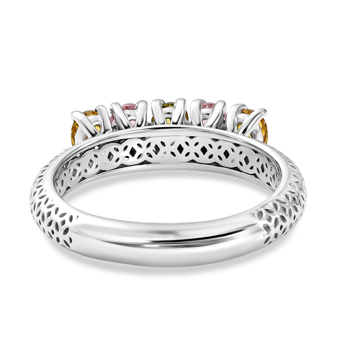 D'Joy AA Mehrfarbig-Turmalin Ring 925 Silber Platiniert (Größe 19.00) ca. 0.98 ct