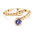 D'Joy Tansanit Ring 925 Silber 750 Vergoldet (Größe 18.00) ca. 0,36 ct