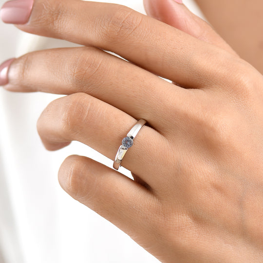 D'Joy Grüner Tansanit Ring 925 Silber 750 Vergoldet (Größe 17.00) ca. 0,28 ct
