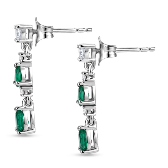 D'Joy AAA Kagem Sambischer Smaragd Ohrringe 925 Silber Rhodiniert ca. 1,09 ct.