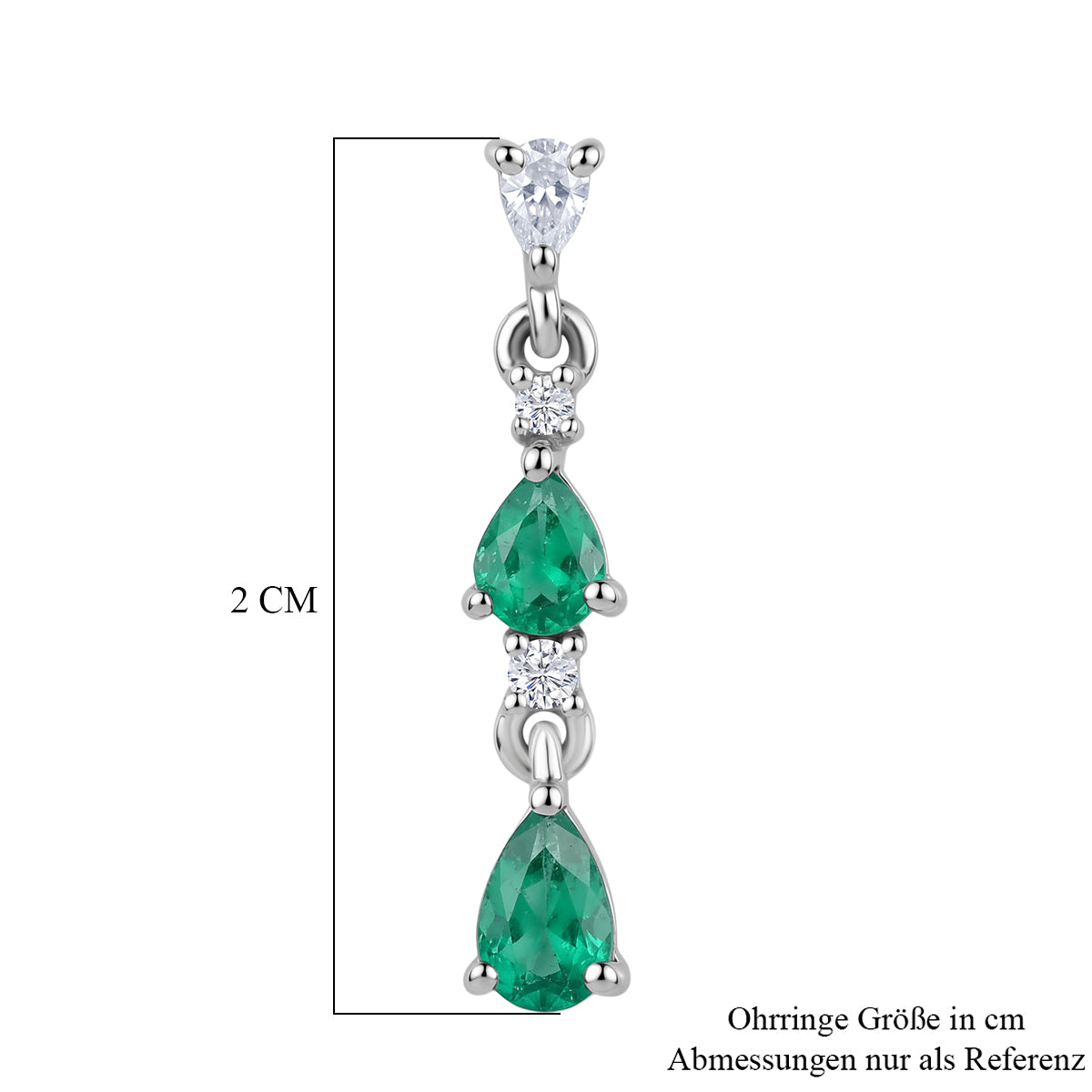 D'Joy AAA Kagem Sambischer Smaragd Ohrringe 925 Silber Rhodiniert ca. 1,09 ct.