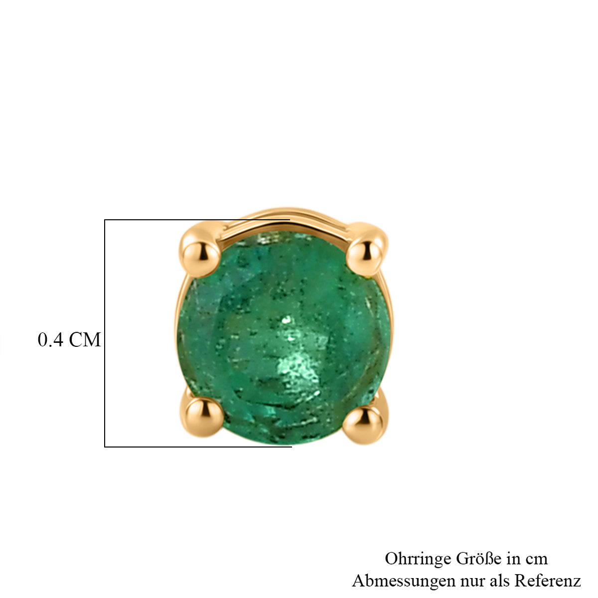 D'Joy AAA Kagem Sambischer Smaragd Ohrringe 925 Silber 750 Gelbgold vermeil ca. 0.49 ct