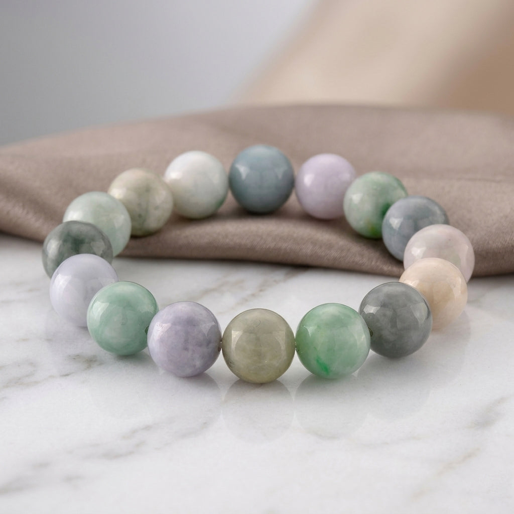Mehrfarbig Jade Armband Flexibles cm ca. 310,00 ct.