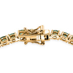 D'Joy AAA Kagem Sambischer Smaragd Armband ca. 19 cm 925 Silber 750 Gelbgold vermeil ca. 7,13 ct.