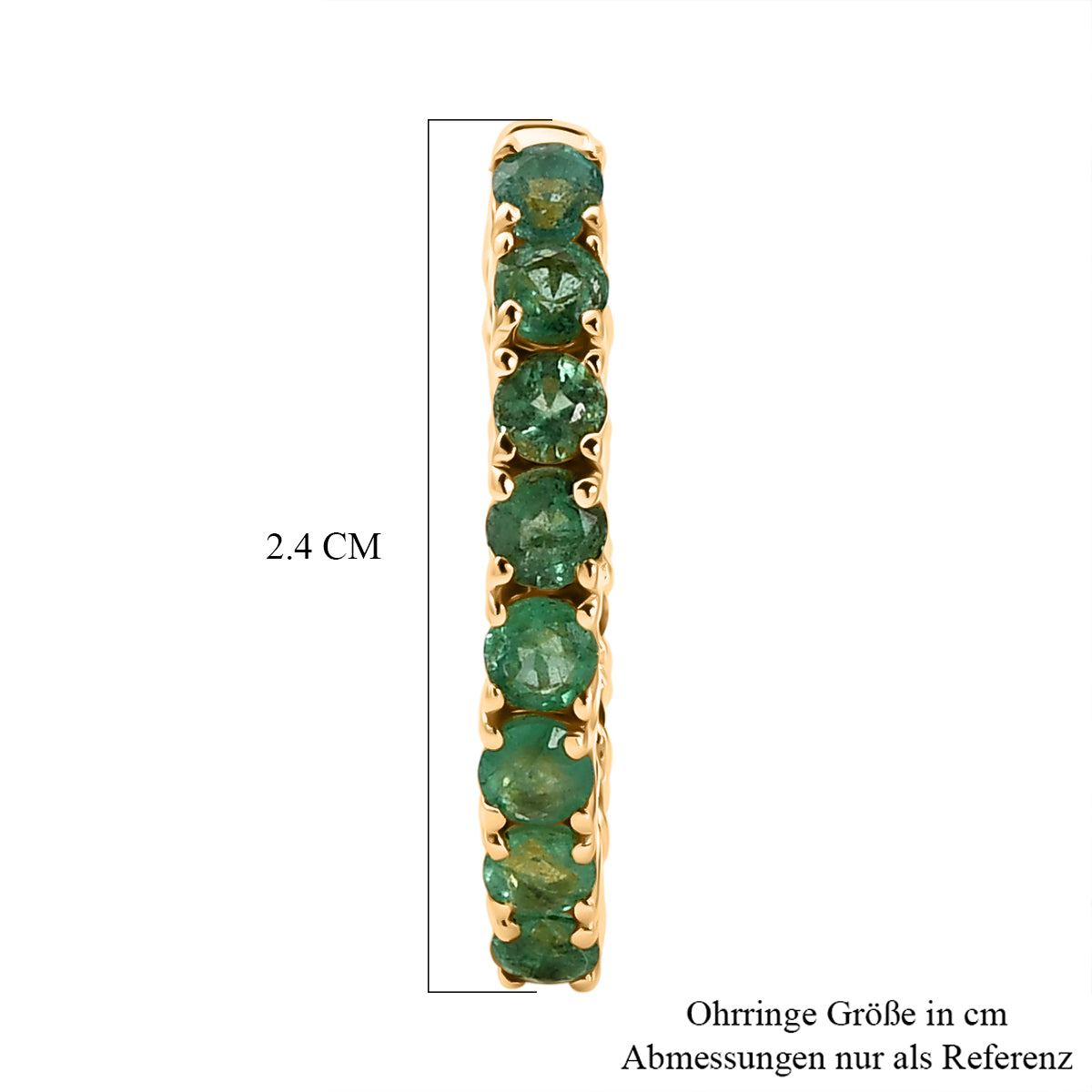 D'Joy AAA Kagem Sambischer Smaragd Ohrringe 925 Silber 750 Gelbgold vermeil ca. 3,02 ct.