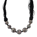 Schwarzer Achat, Abalone Muschel Halskette 50 cm ca. 18.01 ct