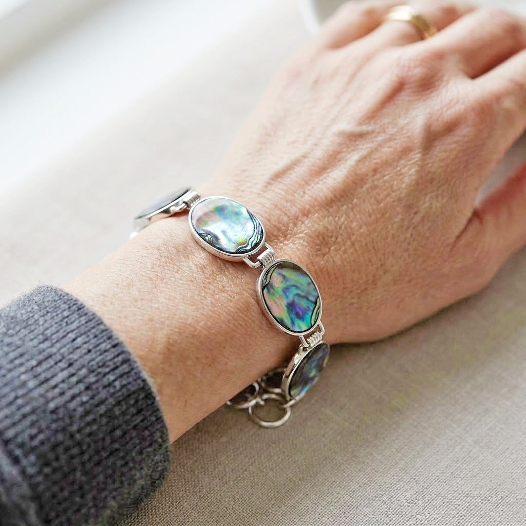 Abalone Muschel Armband ca. Flexibles cm Nickelfreies Messing ca. 45.00 ct