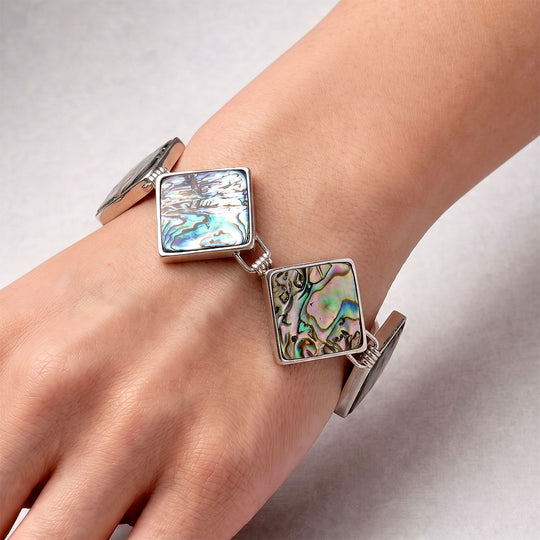 Abalone Muschel Armband ca. Flexibles cm Nickelfreies Messing ca. 75.00 ct