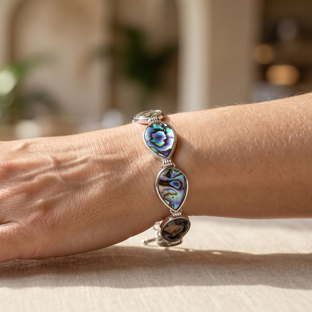 Abalone Muschel Armband ca. Flexibles cm Nickelfreies Messing ca. 55.00 ct