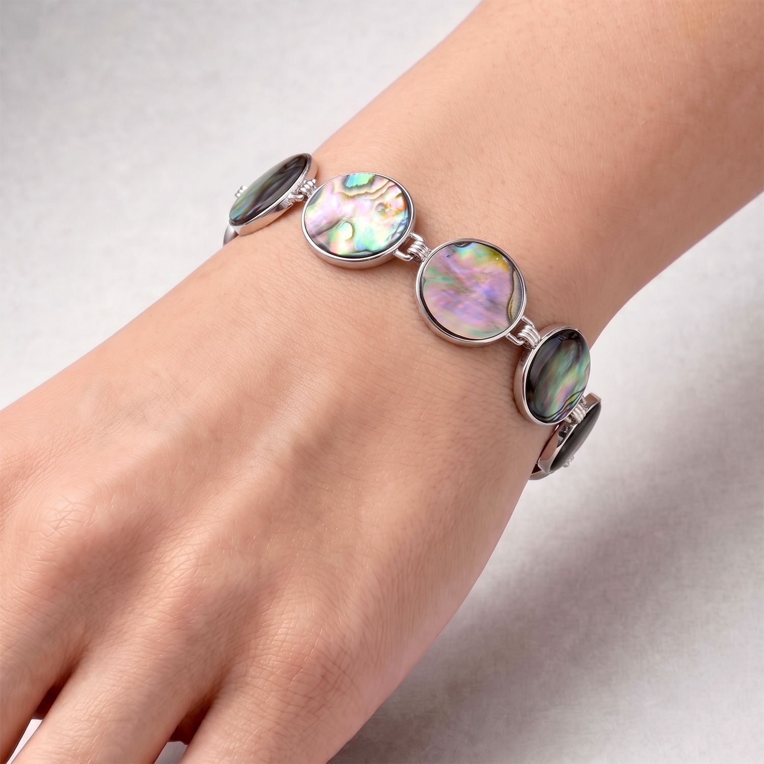Abalone Muschel Armband ca. Flexibles cm Nickelfreies Messing ca. 45.00 ct