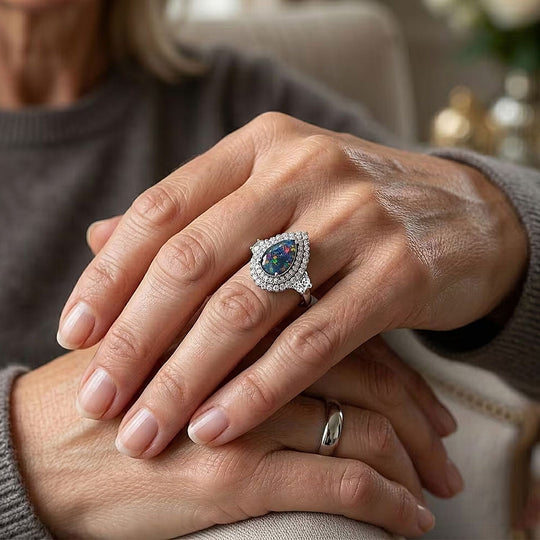 D'Joy AA, Moissanit AGI zertifiziert Ring 925 Silber Rhodiniert (Größe 19.00) ca. 2,31 ct