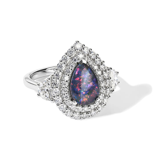 D'Joy AA, Moissanit AGI zertifiziert Ring 925 Silber Rhodiniert (Größe 19.00) ca. 2,31 ct