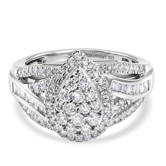 LUXURIANT DIAMOND - Lab Grown Diamant SI-GH SGL zertifiziert Ring 925 Silber Rhodiniert (Größe 21.00) ca. 1.00 ct