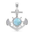 D'Joy Larimar, Weißer Zirkon Anhänger 925 Silber Platiniert ca. 1,89 ct.