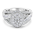 LUXURIANT DIAMOND - Lab Grown Diamant SI-GH SGL zertifiziert Ring 925 Silber Rhodiniert (Größe 18.00) ca. 1.00 ct