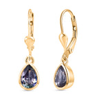 D'Joy Pfau Tansanit Ohrringe 925 Silber 750 Gelbgold vermeil ca. 1.44 ct