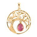 D'Joy Flamingo Mondstein und Zirkon Anhänger - 1,41 ct.