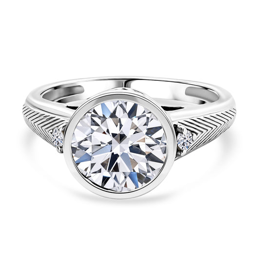 LUXURIANT  SGL zertifizierter SI-GH Labor Diamant Ring, 925 Silber rhodiniert - 3,11 ct.