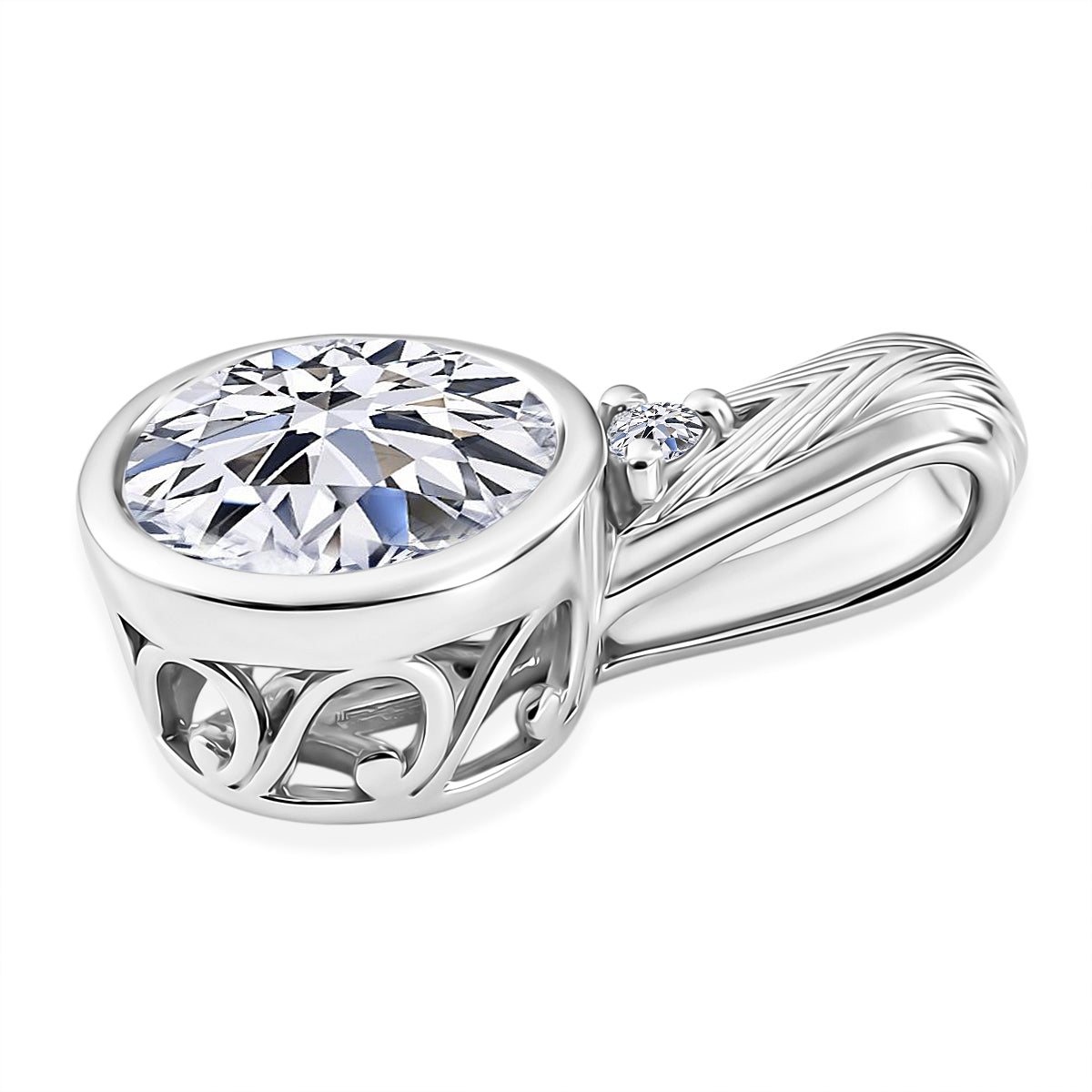 LUXURIANT DIAMOND - Lab Grown Diamant SI-GH Anhänger 925 Silber Rhodiniert ca. 3,07 ct.