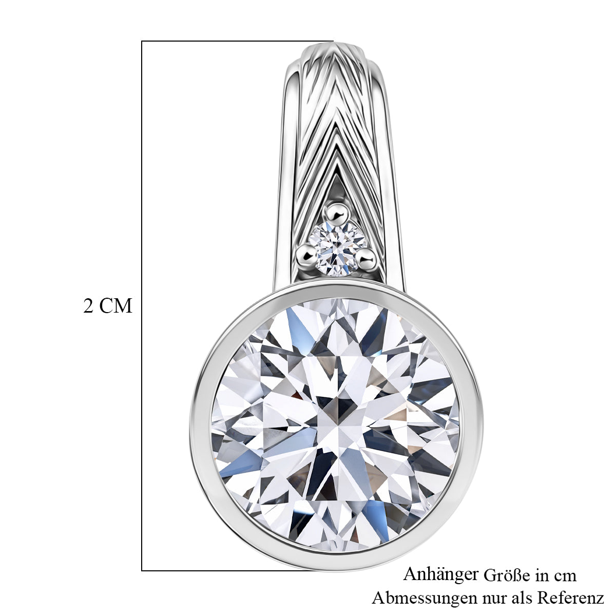 LUXURIANT DIAMOND - Lab Grown Diamant SI-GH Anhänger 925 Silber Rhodiniert ca. 3,07 ct.