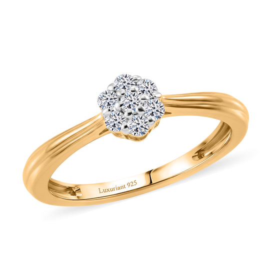 LUXURIANT DIAMOND - Lab Grown Diamant SI-GH Ring 925 Silber Rhodiniert (Größe 16.00) ca. 0,20 ct