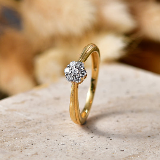 LUXURIANT DIAMOND - Lab Grown Diamant SI-GH Ring 925 Silber Rhodiniert (Größe 16.00) ca. 0,20 ct
