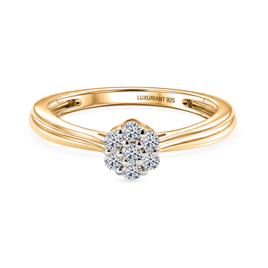 LUXURIANT DIAMOND - Lab Grown Diamant SI-GH Ring 925 Silber Rhodiniert (Größe 16.00) ca. 0,20 ct