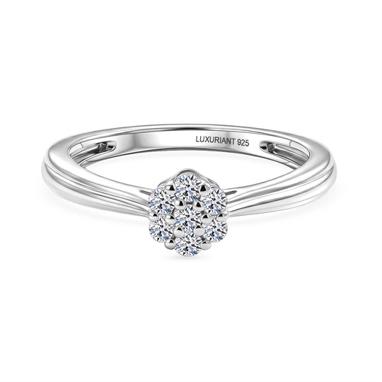 LUXURIANT DIAMOND - Lab Grown Diamant SI-GH Ring 925 Silber Rhodiniert (Größe 16.00) ca. 0,20 ct
