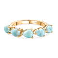 D'Joy Larimar Ring 925 Silber 750 Vergoldet (Größe 16.00) ca. 2,61 ct