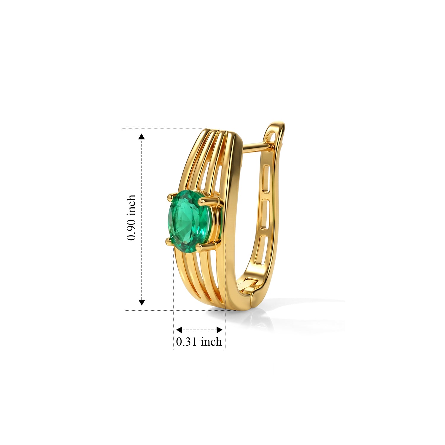 EVER TRUE Smaragd-Quarz Triplette Ohrringe Nickelfreies Messing ca. 2,03 ct.