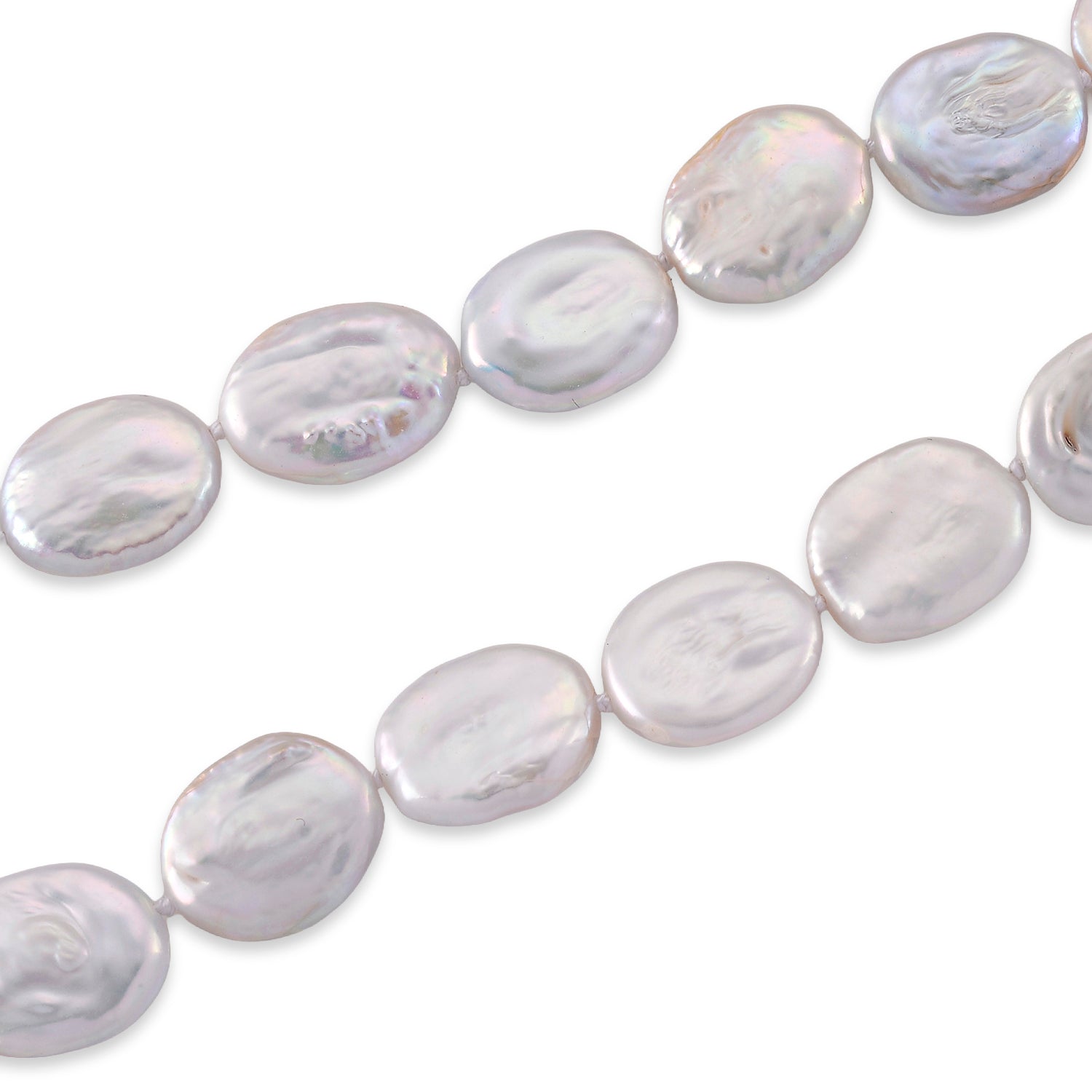 Weiße Keshi Perle Halskette ca. Flexibles cm 316L Edelstahl