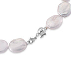 Weiße Keshi Perle Halskette ca. Flexibles cm 316L Edelstahl