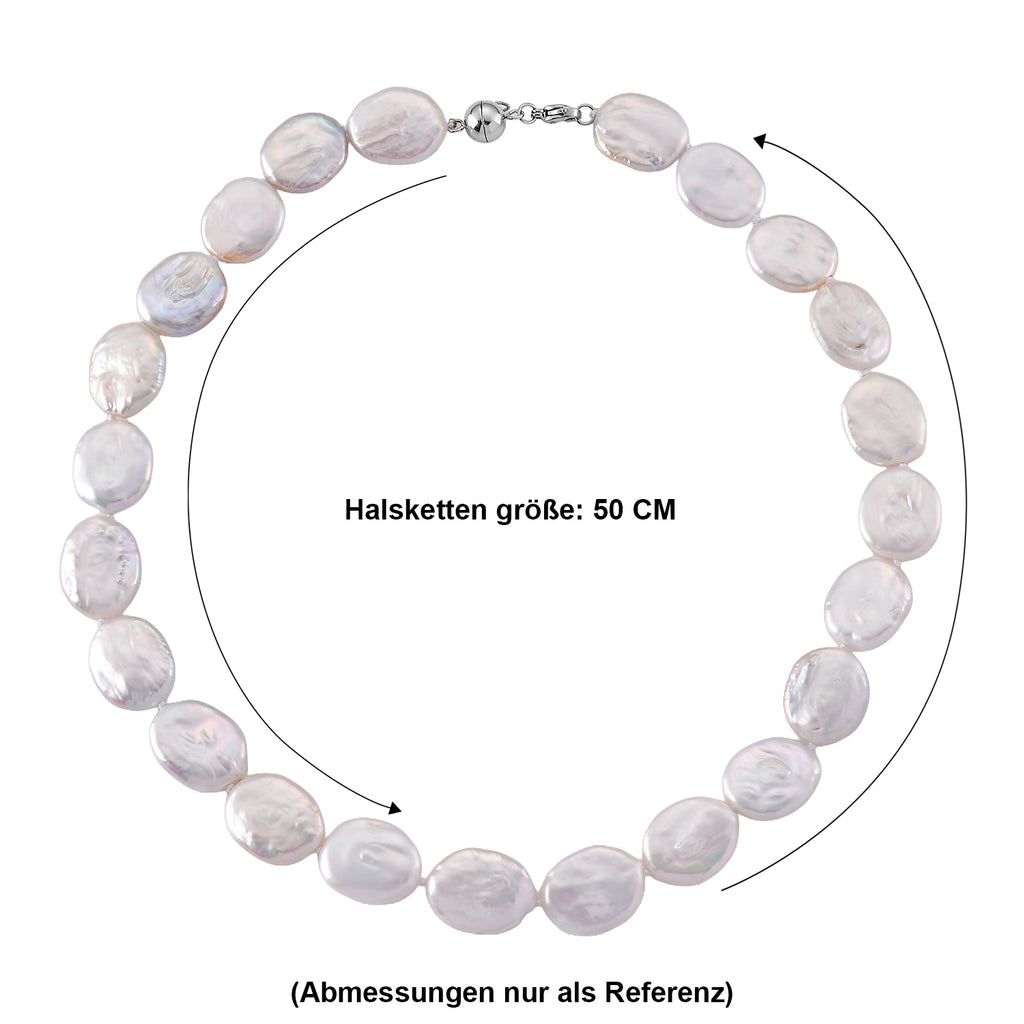 Weiße Keshi Perle Halskette ca. Flexibles cm 316L Edelstahl