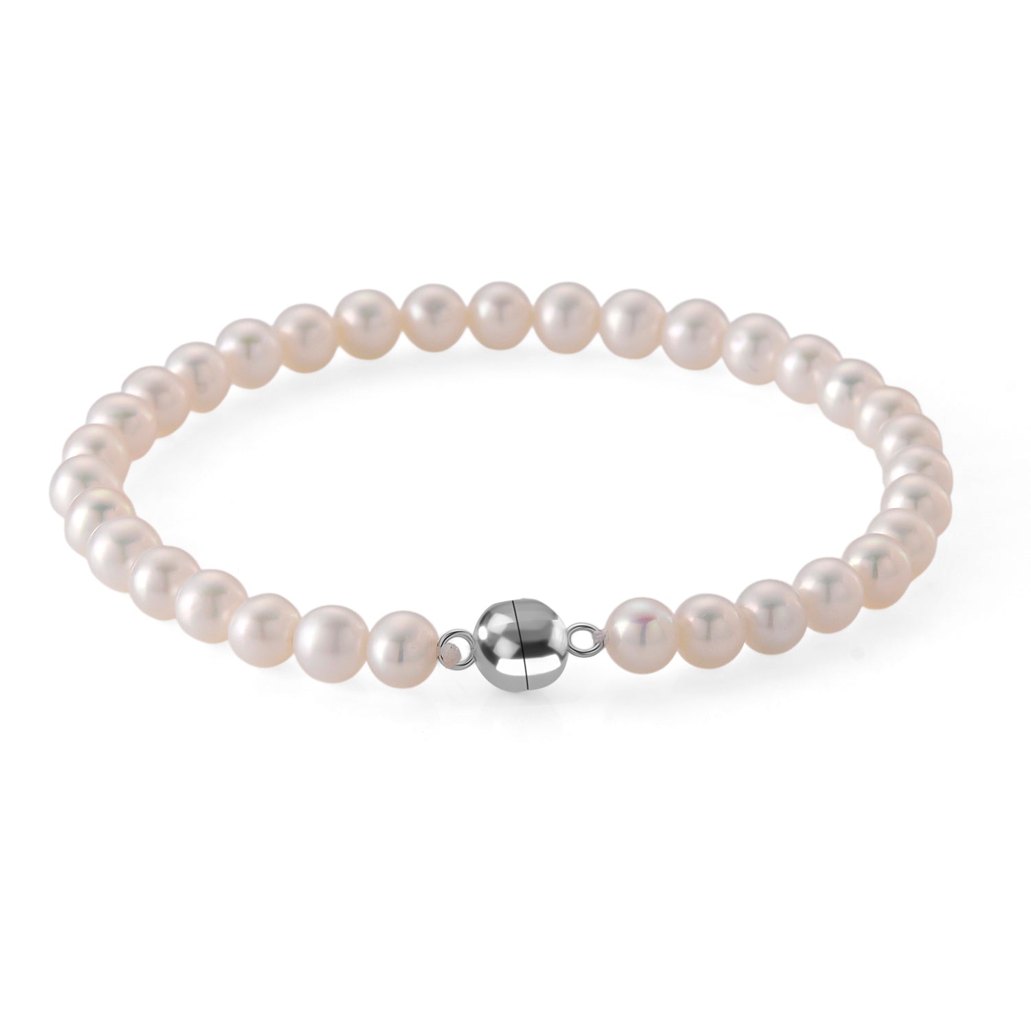 D'Joy AAA Zhuji Akoya-Perle (5-5.5 mm) Armband ca. 19 cm 925 Silber Rhodiniert