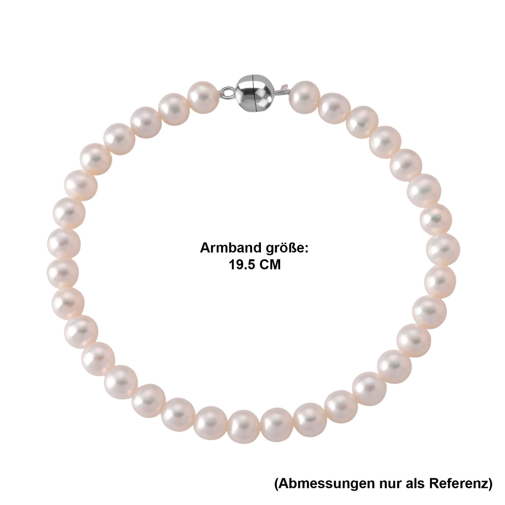 D'Joy AAA Zhuji Akoya-Perle (5-5.5 mm) Armband ca. 19 cm 925 Silber Rhodiniert
