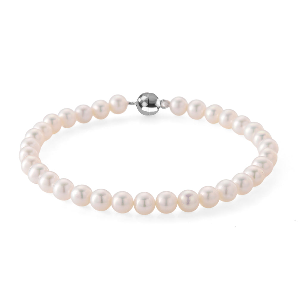 D'Joy AAA Zhuji Akoya-Perle (5-5.5 mm) Armband ca. 20 cm 925 Silber Rhodiniert