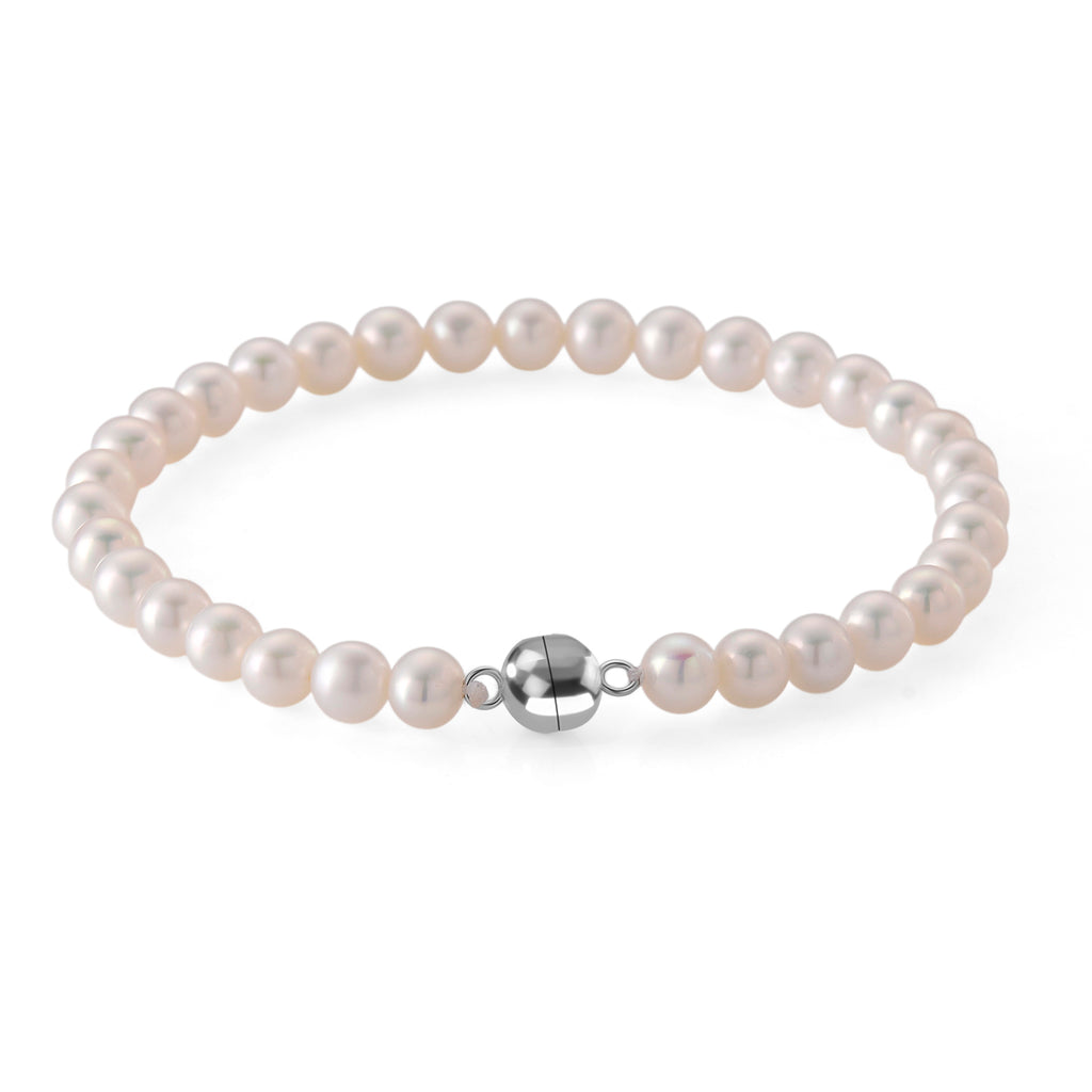 D'Joy AAA Zhuji Akoya-Perle (5-5.5 mm) Armband ca. 20 cm 925 Silber Rhodiniert