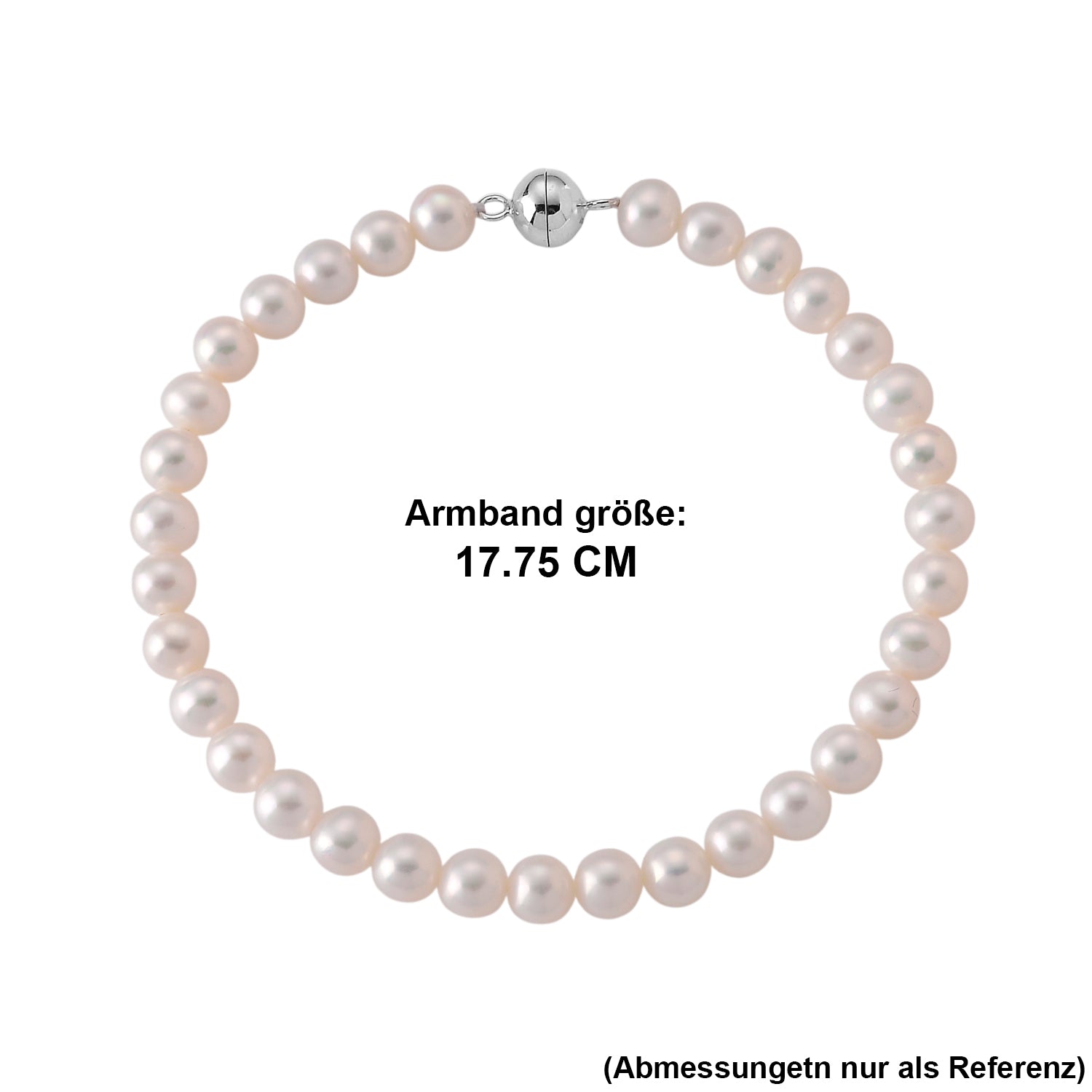 D'Joy AAA Zhuji Akoya-Perle (5-5.5 mm) Armband ca. 20 cm 925 Silber Rhodiniert