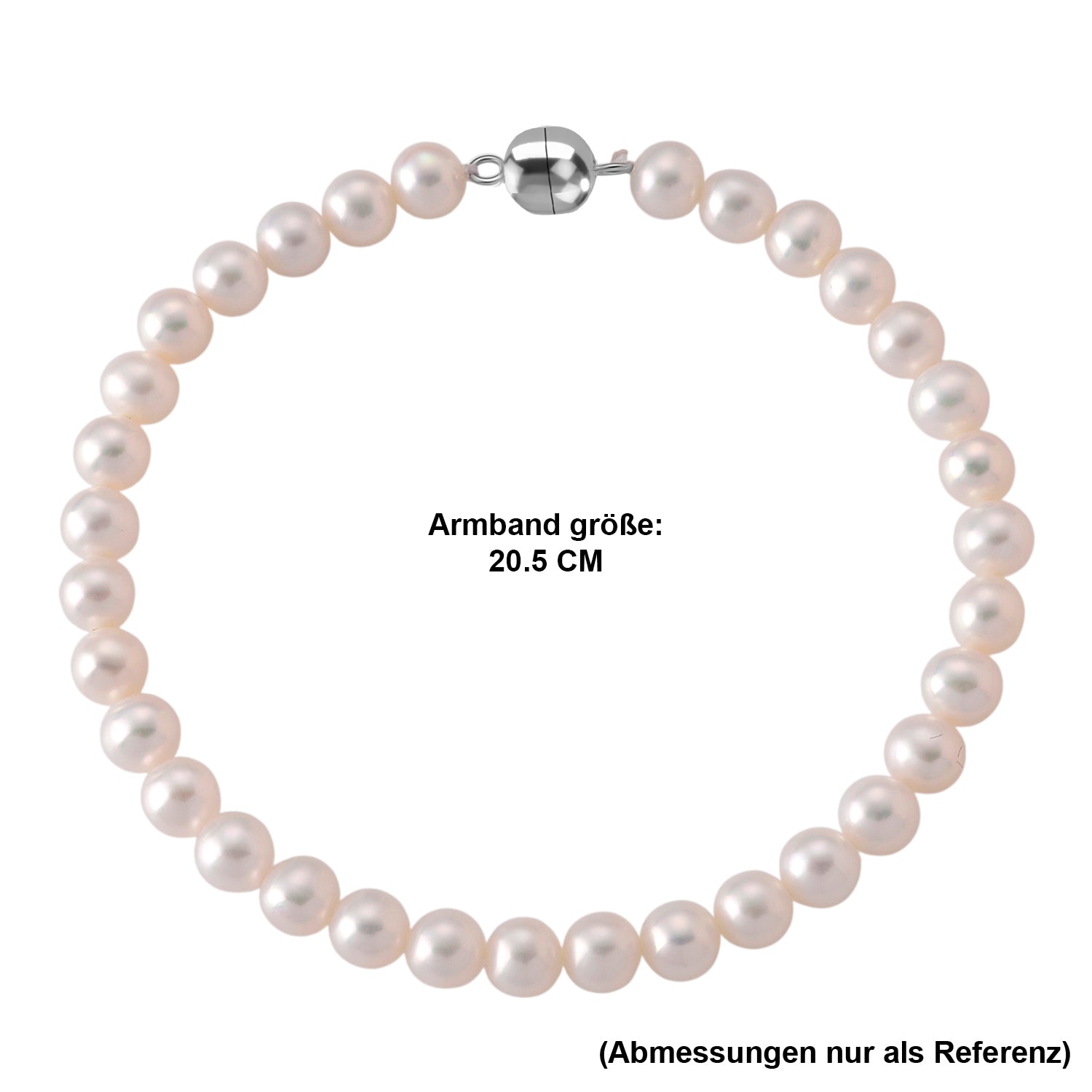 D'Joy AAA Zhuji Akoya-Perle (5-5.5 mm) Armband ca. 20 cm 925 Silber Rhodiniert