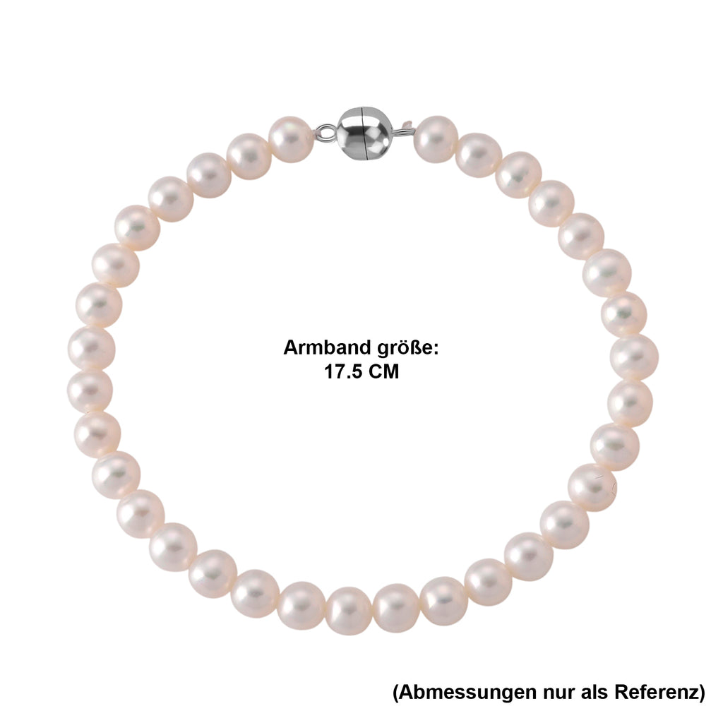 D'Joy AAA Zhuji Akoya-Perle (5-5.5 mm) Armband ca. 18 cm 925 Silber Rhodiniert