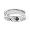 D'Joy Blauer Diamant Ring 925 Silber Platiniert (Größe 17.00)