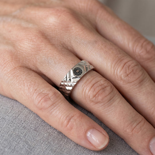 D'Joy Roter Diamant Ring 925 Silber Platiniert (Größe 20.00)