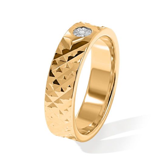 D'Joy Weißer Diamant Ring 925 Silber Gold (Größe 19.00)