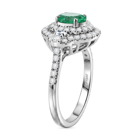Rhapsody AAAA Paraiba Turmalin, Weißer Diamant Ring 950 Platin (Größe 18.00)   ca. 1,74 ct