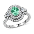 Rhapsody AAAA Paraiba Turmalin, Weißer Diamant Ring 950 Platin (Größe 18.00) ca. 1,74 ct