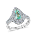 Rhapsody AAAA Paraiba Turmalin, Weißer Diamant Ring 950 Platin (Größe 18.00) ca. 1,49 ct
